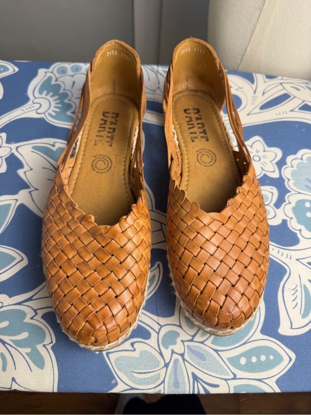 D’Arte Huaraches Leather Espadrille Flats Woven Tan Handmade Mexico Size 11 - Picture 3 of 11